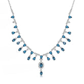 Banquet Jewelry Natural Gemstones Short Tassels Silver Necklace